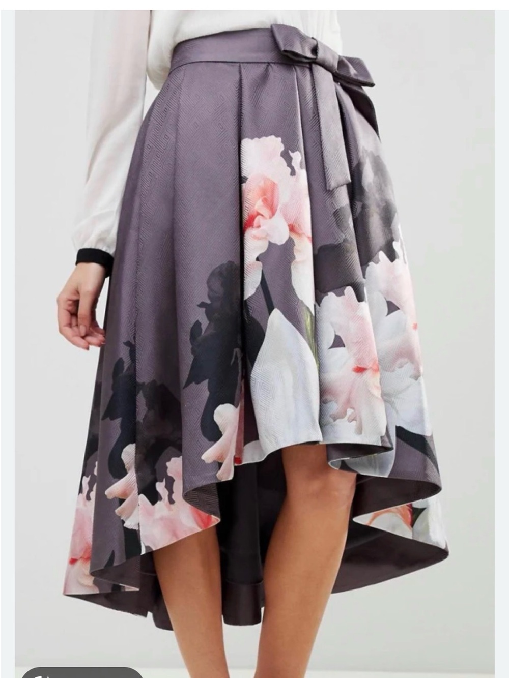 Ted Baker London Thali Chatsworth Bloom High-Low Midi Floral Skirt